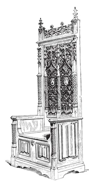 ビンテージの刻まれた図の名誉の座席 産業百科事典 1875 — ストックベクタ
