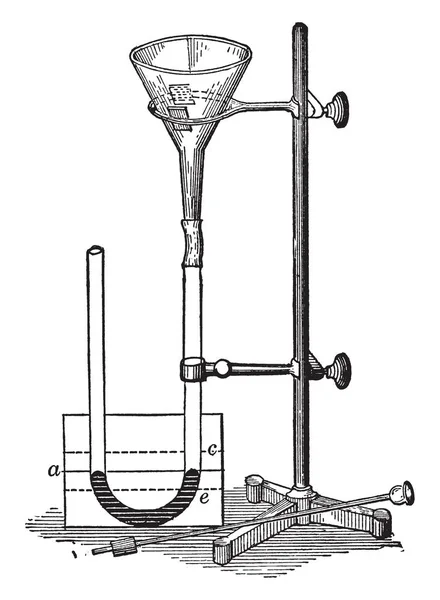 Диаграмма Представляет Влияние Воды Ртуть Образной Трубке Рисунок Винтажной Линии — стоковый вектор