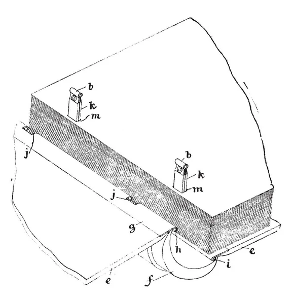 Questa Illustrazione Rappresenta Flexible Binder Post Che Punzonato Pezzi Carta — Vettoriale Stock