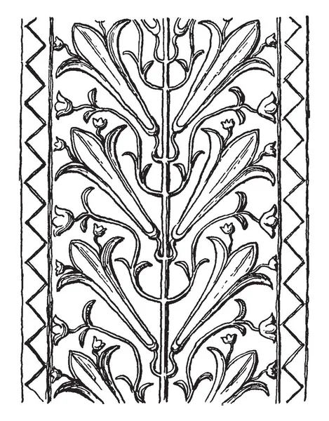 伊特鲁里亚壁柱是一个建筑元素 复古线条绘画或雕刻插图 — 图库矢量图片