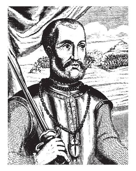 Pedro Alvarado 1495 1541 Hij Een Spaanse Conquistador Gouverneur Van — Stockvector