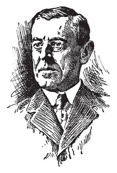 Woodrow Wilson 1856 1924 Var Amerikansk Politiker Och President Usa — Stock vektor