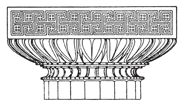Capital Graeco Doric Diseño Antiguo Terminación Superior Una Columna Más — Archivo Imágenes Vectoriales