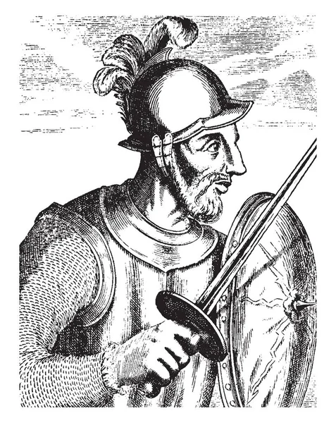 Дієго Альмагро 1475 1538 Він Був Іспанський Конкістадор Славиться Виявлення — стоковий вектор