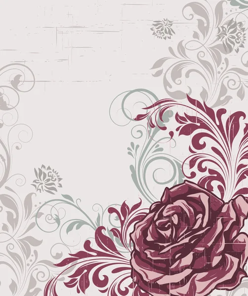 Fondo Vectorial Con Ornamentos Florales Época — Vector de stock