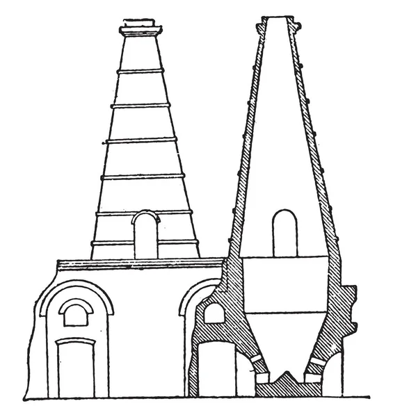 Horno Regular Ilustración Grabada Vintage Enciclopedia Industrial Lami 1875 — Archivo Imágenes Vectoriales