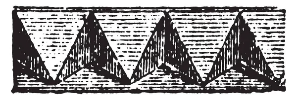 ロマネスク様式の動機は ピラミッド成形 神経質コイン パターン コード ビンテージの線描画や彫刻イラスト スレッド コイン — ストックベクタ
