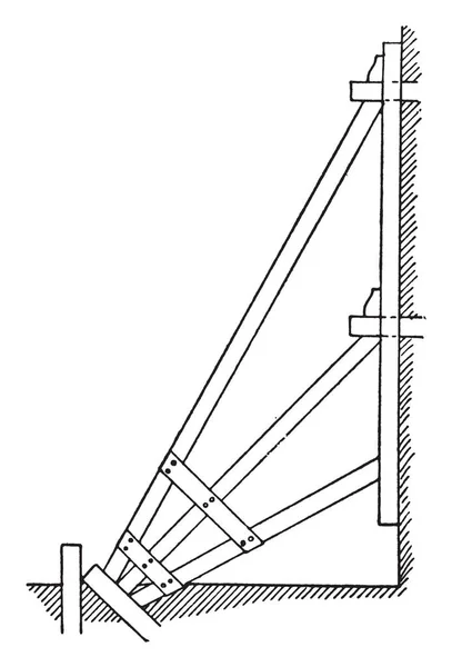 Esta Ilustración Representa Apuntalamiento Horizontal Que Utiliza Para Apoyar Sostener — Archivo Imágenes Vectoriales