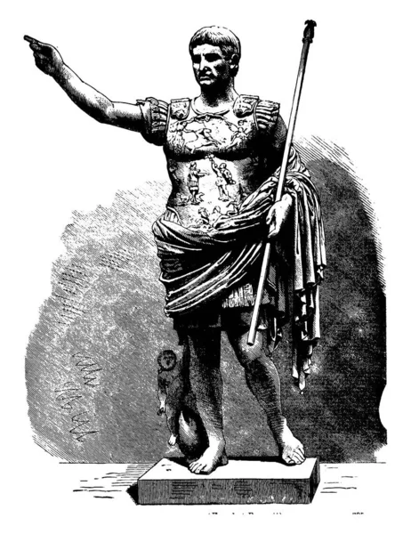 Augusto César Fue Fundador Del Principado Romano Primer Emperador Romano — Vector de stock