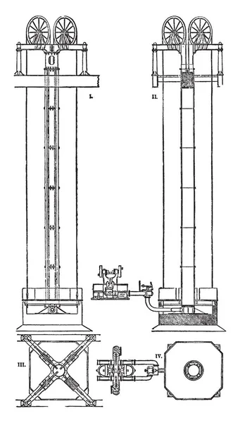 Questa Illustrazione Rappresenta Funzione Paranco Forno Disegno Linea Vintage Incisione — Vettoriale Stock