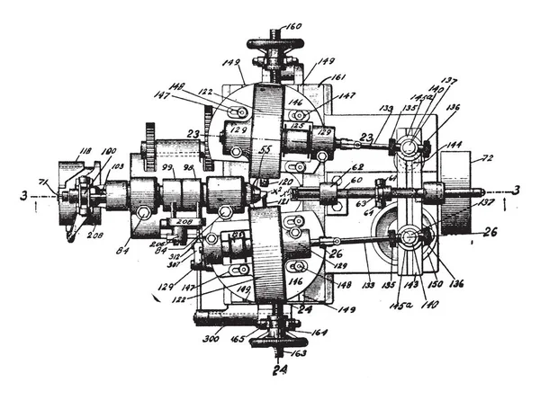 本图代表研磨机 复古线条图或雕刻插图的功能 — 图库矢量图片