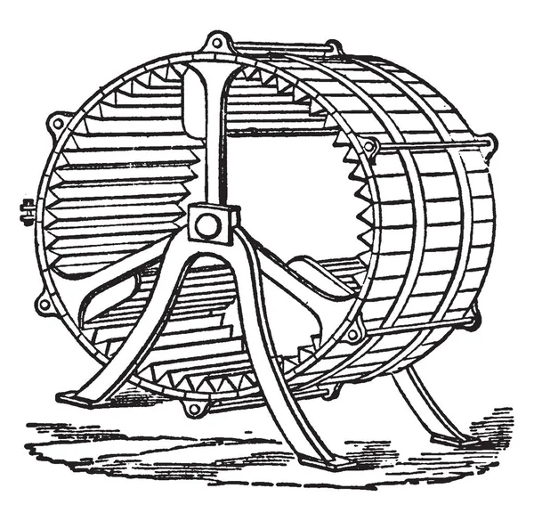 Esta Ilustración Representa Función Dash Wheel Dibujo Línea Vintage Ilustración — Vector de stock