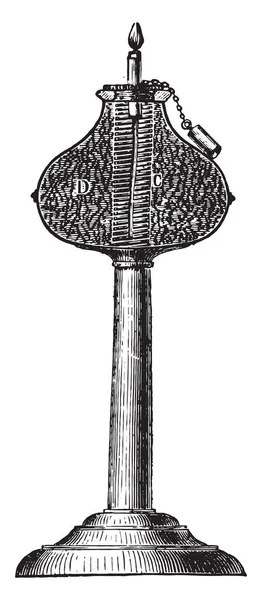 ランプ ミネラル スピリット ビンテージの刻まれた図 産業百科事典 1875 — ストックベクタ