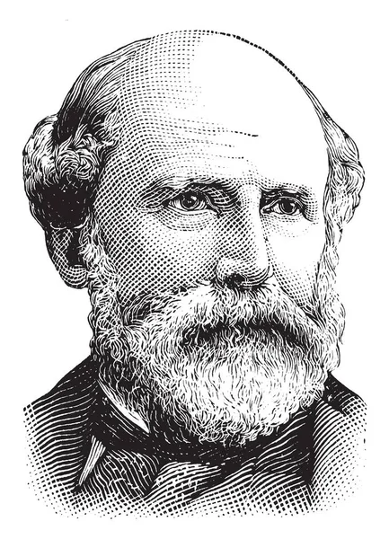1826 1904 他是一个将军在邦联州陆军和美国参议员从北卡罗来纳州 复古线条画或雕刻插图 — 图库矢量图片