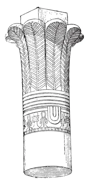 Edfu의 성전은의 빈티지 새겨진 — 스톡 벡터