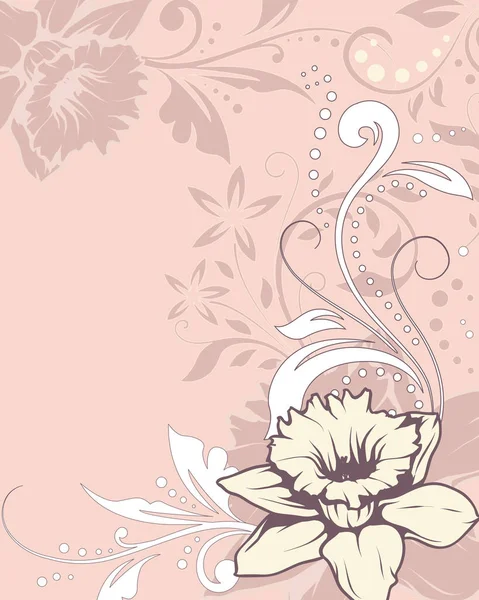 Ilustración Vectorial Papel Tapiz Con Elementos Florales — Vector de stock