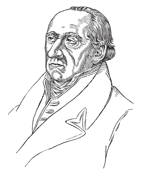 Vom スタイン 1757 1831 彼はドイツ ビンテージの線描画や彫刻イラストの統一のための道を開いたプロイセン改革を導入したプロイセンの政治家 — ストックベクタ