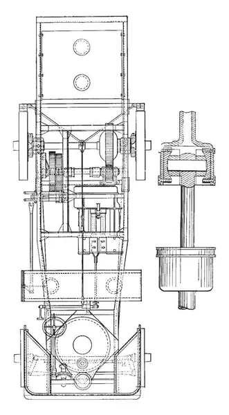 Camion Cadre Long Image Gauche Est Contre Arbre Universel Articulé — Image vectorielle