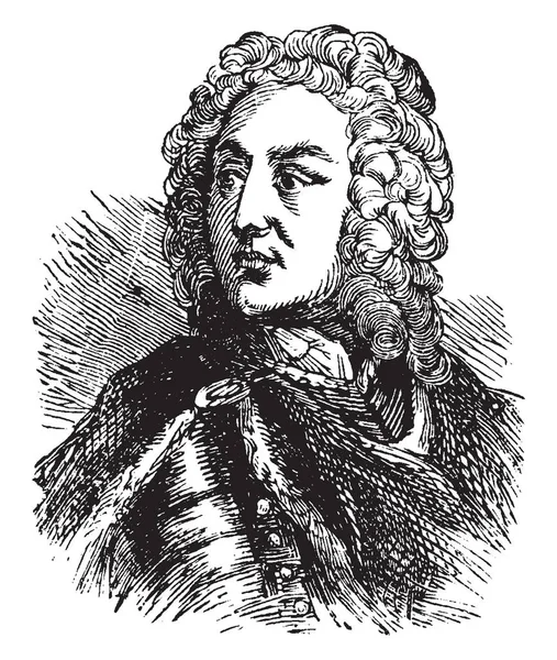 ジェームス オグルソープ 1696 1785 彼はイギリス兵 議会のメンバー 博愛主義者 ジョージア ビンテージの線描画や彫刻イラストの知事 — ストックベクタ