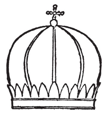 Gönye Ermeni rahip olarak piskoposlar, vintage çizgi çizme veya oyma illüstrasyon.