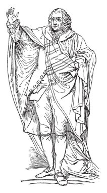 Earl Chatham, Kent County, bir Büyük Britanya sterlingeliri unvandır, 1766'da William Pitt, vintage çizgi çizme veya oyma illüstrasyon için oluşturulan