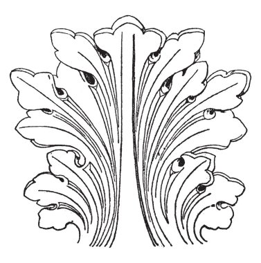 Romanesk yaprak bir manastırda St. Trophimus, vintage çizgi çizme veya oyma illüstrasyon bulundu.