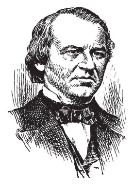 Andrew Johnson, 1808-1875, o ABD'ye 1869 1865, vintage çizgi çizme veya oyma illüstrasyon on yedinci Cumhurbaşkanı oldu
