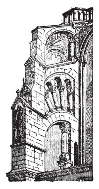 Payandanın Chartres, vintage illüstrasyon kazınmış. Endüstriyel ansiklopedi E.-O. Lami - 1875