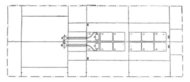 Evaporatif birimi önde gelen bir zırh, vintage illüstrasyon kazınmış. Endüstriyel ansiklopedi E.-O. Lami - 1875