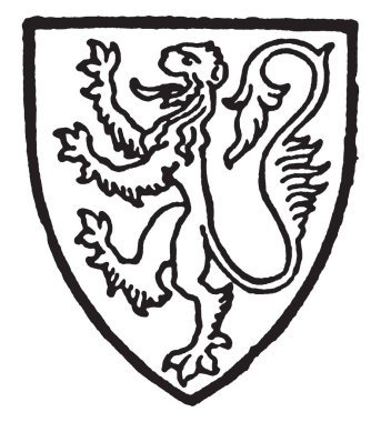 Arundel Kontu Fitzalan Gules bir aslan altın, vintage çizgi çizme veya oyma illüstrasyon taşıyordu..