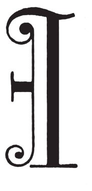 Şık bir mektup ben, vintage çizgi çizme veya oyma illüstrasyon