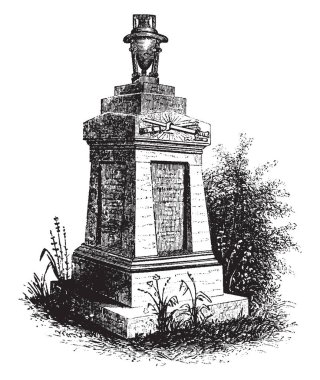 Anıt General Hugh Mercer, bir İskoç asker ve hekim. , vintage çizgi çizme veya oyma illüstrasyon.