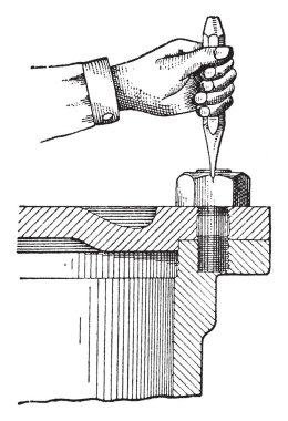  Keski, vintage çizim kullanarak veya illüstrasyon oyma fındık paslı kaldırma.