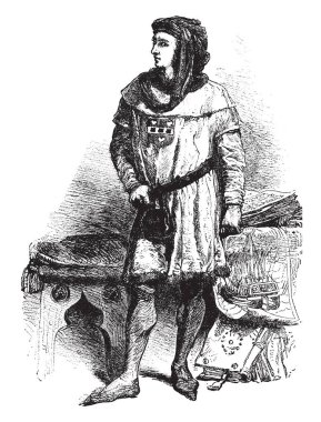 Jacques Coeur, c.? 1395-1456, o bir Fransız tüccar, Fransa ve vintage çizgi çizme veya oyma illüstrasyon Levant ticareti kurucularından biriydi
