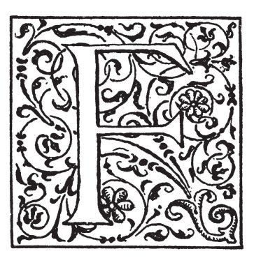 F harfinin klasik çizimi