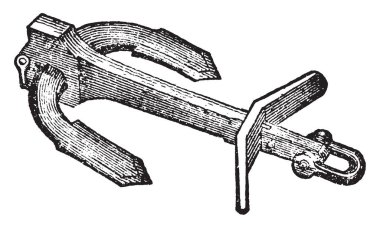 Martin Anchor içinde sadece tutun, vintage çizgi çizme veya oyma resim çekmeden önce yere yatıyor konumu gösterilir.