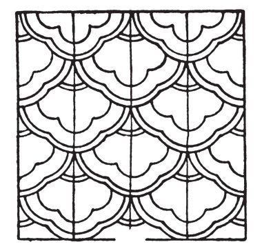 Çin emaye metal fileto, vintage çizgi çizme veya oyma illüstrasyon kullanır bir tasarım kalıptır.