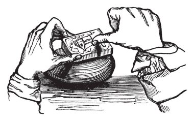 Bu örnekte kullanılan ahşap oyma temsil için oyma şimşir, vintage çizgi çizme veya oyma illüstrasyon.