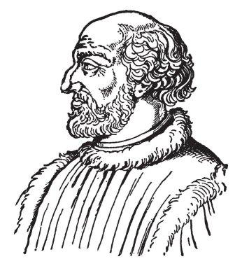 Matteo Misconti, Lombardiya, vintage çizgi çizme veya oyma illüstrasyon güçlü Visconti ailesinin üyesi oldu