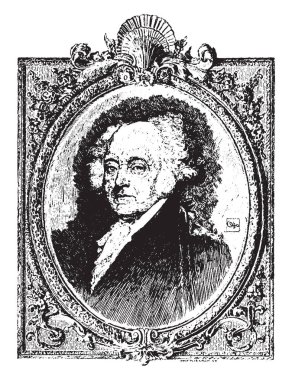 John Adams, 1735-1826, o ilk Başkan Yardımcısı, ABD'den 1789 1797 için ve 1801 1797 kimden Amerika Birleşik Devletleri, vintage çizgi çizme veya oyma illüstrasyon ikinci başkanı oldu
