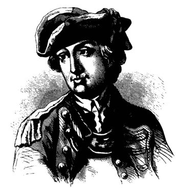 Charles Lee, 1731-1782, o bir orduya bağımsızlık, vintage çizgi çizme veya oyma illüstrasyon Amerikan Savaşı sırasında subayı