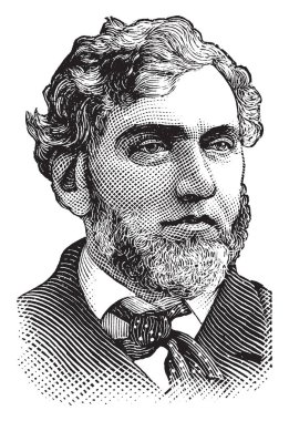 Frank Hiscock, 1834-1914, o bir ABD temsilcisi ve New York, vintage çizgi çizme veya oyma illüstrasyon senatörü oldu