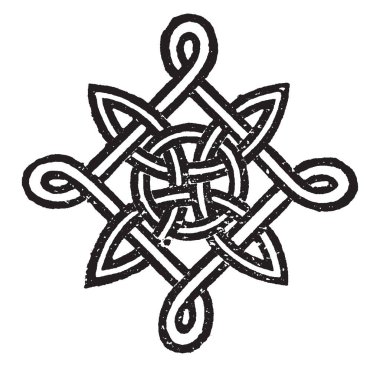 Hanedanlık armaları, vintage çizgi çizme veya oyma resimde kullanılan zarif bir titreşimli görüntü kablosu dantelli düğüm oldu.