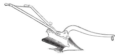 Pulluk-dönüm alt-Eylül Bay Al. Speer ve oğulları, vintage oyulmuş illüstrasyon. Endüstriyel ansiklopedi E.-O. Lami - 1875