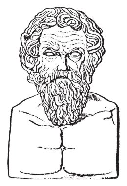 Antisthenes'in, 445-c. 365 m.ö., bir Yunan filozof, vintage çizgi çizme veya oyma illüstrasyon yapıldı.