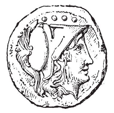 Minerve, vintage oyulmuş illüstrasyon