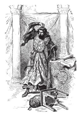 John öfke Magna Charta imzalama sonra tüm Krallık perişan, vintage çizgi çizim yapmak veya illüstrasyon oyma.