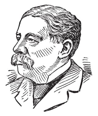 Richard Olney, 1835-1917, o bir devlet adamı ve Amerika Birleşik Devletleri Adalet Bakanı, vintage çizgi çizme veya oyma illüstrasyon yapıldı.