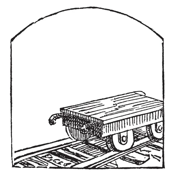 Camion Est Chariot Bas Pour Transporter Des Articles Lourds Dessin — Image vectorielle