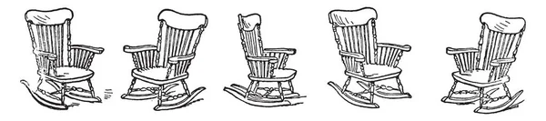 Diese Karte Zeigt Stuhl Dies Ist Schaukelstuhl Verschiedenen Winkeln Gezeigt — Stockvektor